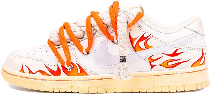 custom-shoes-women-nike-custom-x-dunk-low-white-orange-silver-hellfire