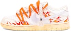 Buy 【定制球鞋】 Nike Dunk Low 銀色地獄火焰 火焰 麻繩 噴繪 VIBE風 縫紉 低幫 板鞋 女款 白橙