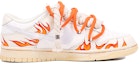 Order 【定制球鞋】 Nike Dunk Low 銀色地獄火焰 火焰 麻繩 噴繪 VIBE風 縫紉 低幫 板鞋 女款 白橙