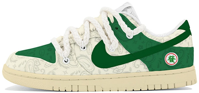 custom-shoes-women-nike-custom-x-dunk-low-ess-white-paisley-deconstructed-white-green