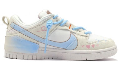 【訂製球鞋】Nike Dunk Disrupt 2 鴛鴦設計 情人節塗鴉 低幫 板鞋 女款 藍白 特殊鞋盒 Order 【訂製球鞋】Nike Dunk Disrupt 2 鴛鴦設計 情人節塗鴉 低幫 板鞋 女款 藍白 特殊鞋盒