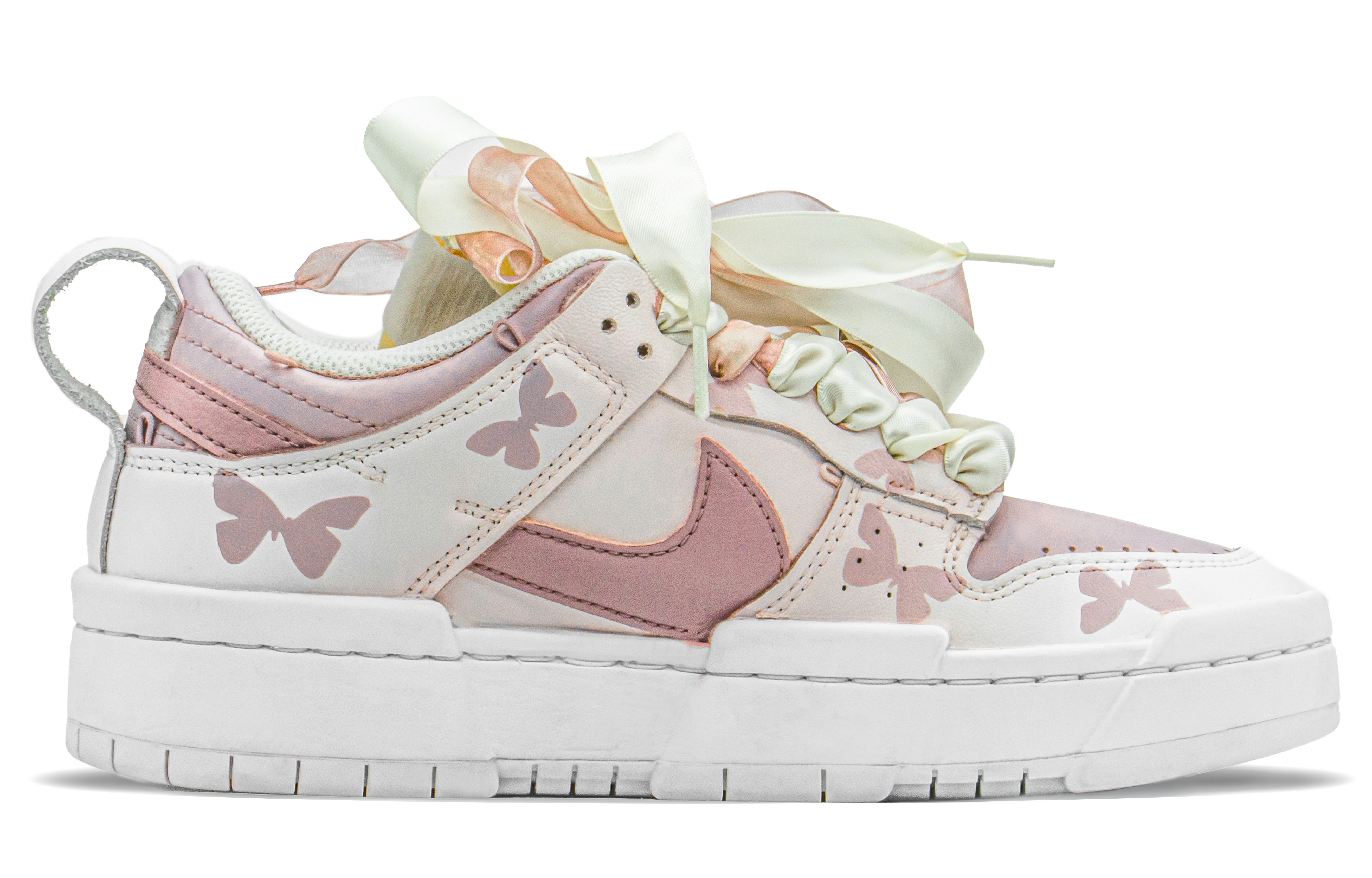 Order (W) [Sepatu Custom] Nike Dunk Disrupt 'Pink Butterfly Painted Tangan' DO5219-111(TeamA-DKD蝴蝶粉色)