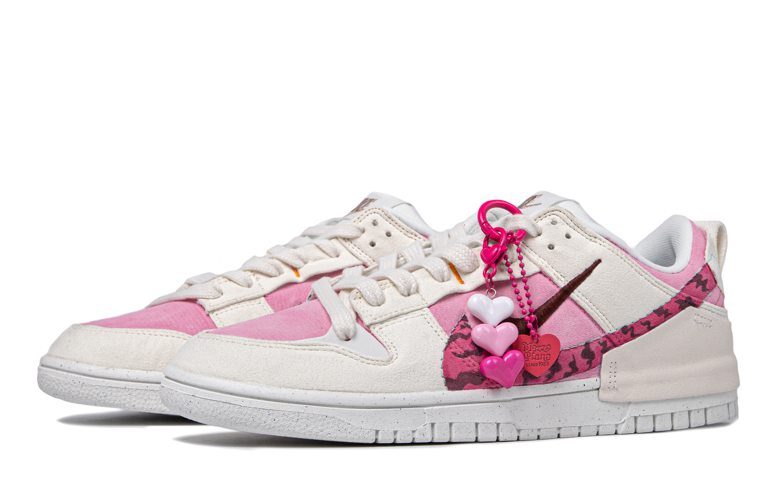 Lookbook (W) Zapatillas Nike Dunk Disrupt 'Marfil Rosa con Rayas de Tigre' DH4402-100(TeamM-女款粉红动物园粉红米白)