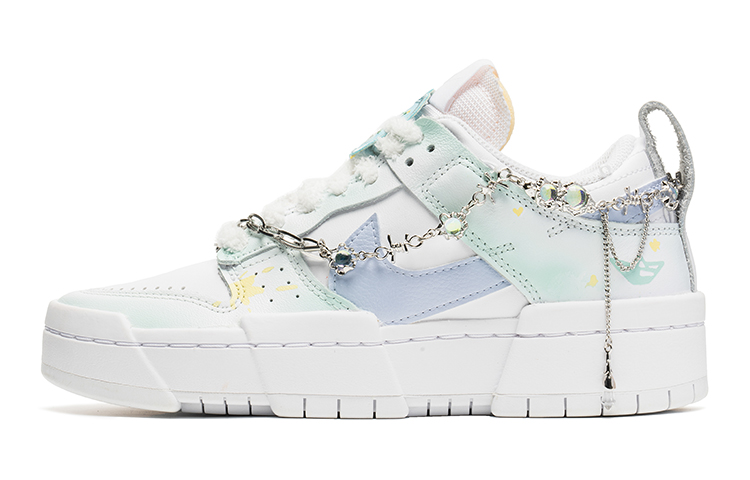 [Custom Shoes] (Women) Nike Dunk Disrupt 'White Green - Starry Sea Special Chain'