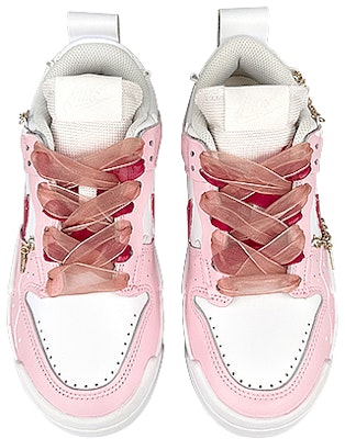 【客製球鞋】 Nike Dunk Disrupt Low 玩鞋款 櫻桿絲質 雙鞋帶 鏈條 流動 低筒 板鞋 女款 白粉 Shop 【客製球鞋】 Nike Dunk Disrupt Low 玩鞋款 櫻桿絲質 雙鞋帶 鏈條 流動 低筒 板鞋 女款 白粉