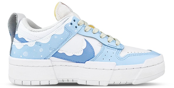 【定製球鞋】Nike Dunk Disrupt擾動 奶油藍 流淌 牛奶 解構 貼布 鏈條 低幫 板鞋 女款 白藍 Order 【定製球鞋】Nike Dunk Disrupt擾動 奶油藍 流淌 牛奶 解構 貼布 鏈條 低幫 板鞋 女款 白藍