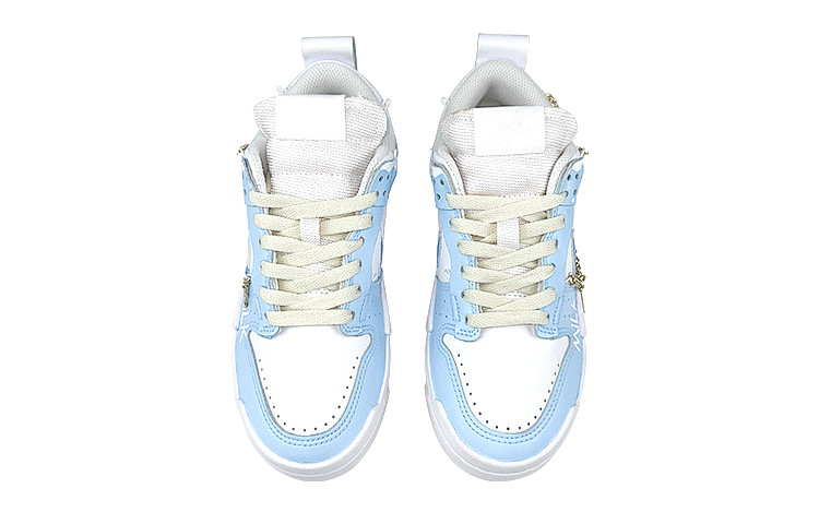 Shop 【定製球鞋】Nike Dunk Disrupt擾動 奶油藍 流淌 牛奶 解構 貼布 鏈條 低幫 板鞋 女款 白藍
