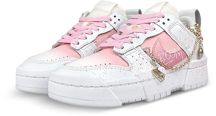 【訂製籃球鞋】Nike Dunk Disrupt Low 禮盒 襪子 粉紅爆炸 潑墨 漸變暈染 低筒 板鞋 女款 白粉 Lookbook 【訂製籃球鞋】Nike Dunk Disrupt Low 禮盒 襪子 粉紅爆炸 潑墨 漸變暈染 低筒 板鞋 女款 白粉