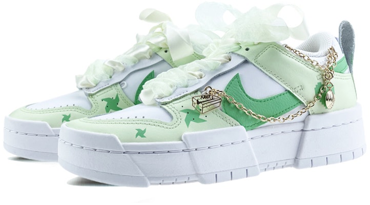 (W) 나이키 덩크 디스럽트 로우 '발렌타인 그린화이트' (커스텀) DO5219-111(Team40-女款绿色心情绿白) Lookbook (W) 나이키 덩크 디스럽트 로우 '발렌타인 그린화이트' (커스텀) DO5219-111(Team40-女款绿色心情绿白)