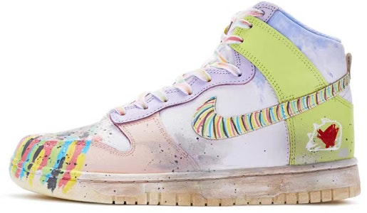 【訂製球鞋】Nike Dunk High 初戀回憶 手繪噴繪 高幫 板鞋 女款 白綠 Buy 【訂製球鞋】Nike Dunk High 初戀回憶 手繪噴繪 高幫 板鞋 女款 白綠