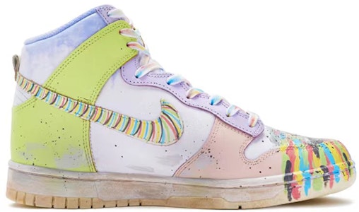【訂製球鞋】Nike Dunk High 初戀回憶 手繪噴繪 高幫 板鞋 女款 白綠 Order 【訂製球鞋】Nike Dunk High 初戀回憶 手繪噴繪 高幫 板鞋 女款 白綠
