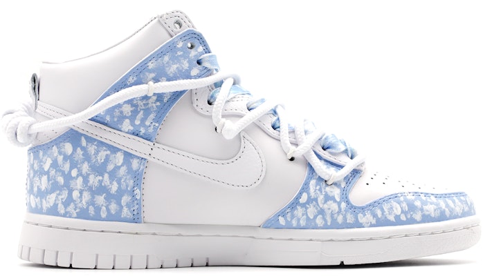 【訂製球鞋】Nike Dunk High 溫柔海洋 油畫藝術 手繪 街頭 潮流 包覆性防滑耐磨增高 高筒 板鞋 女款 白藍 Lookbook 【訂製球鞋】Nike Dunk High 溫柔海洋 油畫藝術 手繪 街頭 潮流 包覆性防滑耐磨增高 高筒 板鞋 女款 白藍