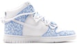 Lookbook 【訂製球鞋】Nike Dunk High 溫柔海洋 油畫藝術 手繪 街頭 潮流 包覆性防滑耐磨增高 高筒 板鞋 女款 白藍