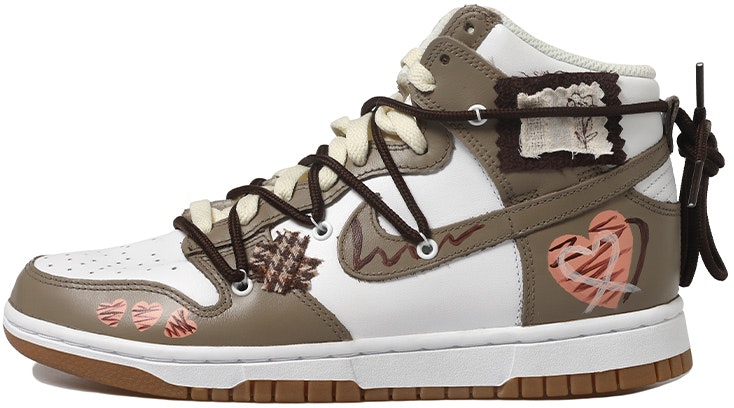 custom-shoes-women-nike-dunk-high-mocha-chocolate-plaid-patchwork