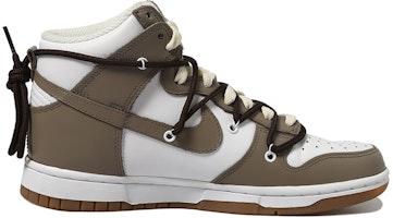 【定制球鞋】Nike Dunk High 生膠底 復古 格子貼布 愛心 二次元 摩卡 巧克力 高幫 板鞋 女款 棕白 Order 【定制球鞋】Nike Dunk High 生膠底 復古 格子貼布 愛心 二次元 摩卡 巧克力 高幫 板鞋 女款 棕白