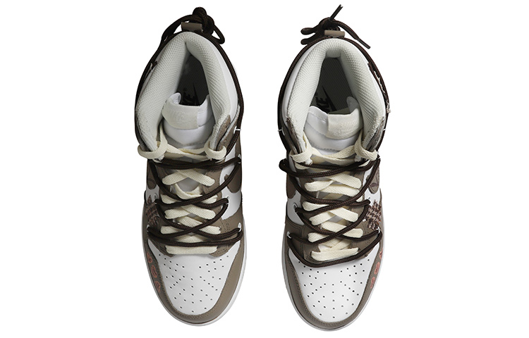 Shop (W) Zapatillas Nike Dunk High 'Mocha Chocolate Cuadros Parcheados' DD1869-109(Team拾玖-织补爱心S-BOX)