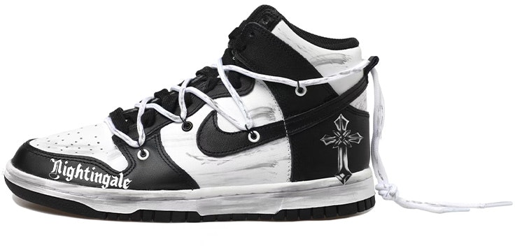 custom-shoes-women-nike-dunk-high-panda-retro-cross-vibe-black-white