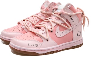 【訂製球鞋】 Nike Dunk High 小狗 笑臉 少女 漸變 做舊 高幫 板鞋 女款 粉色 Lookbook 【訂製球鞋】 Nike Dunk High 小狗 笑臉 少女 漸變 做舊 高幫 板鞋 女款 粉色