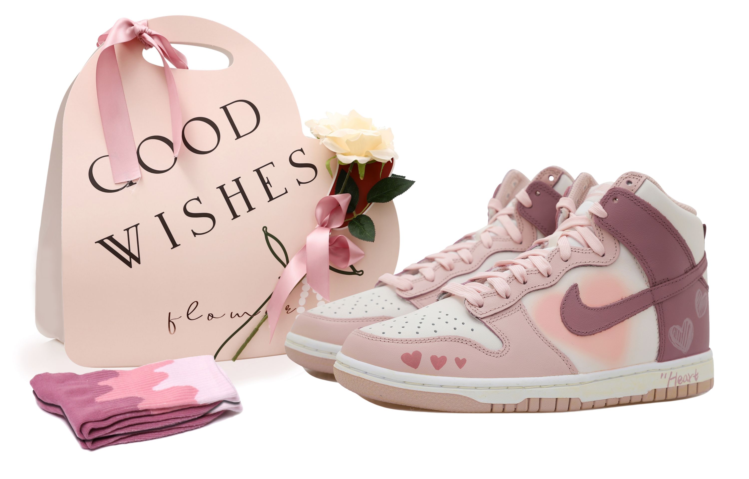 [Custom Shoes] (Women) Nike Dunk High 'Pink Tie-Dye Heart' DD1869-003-465877