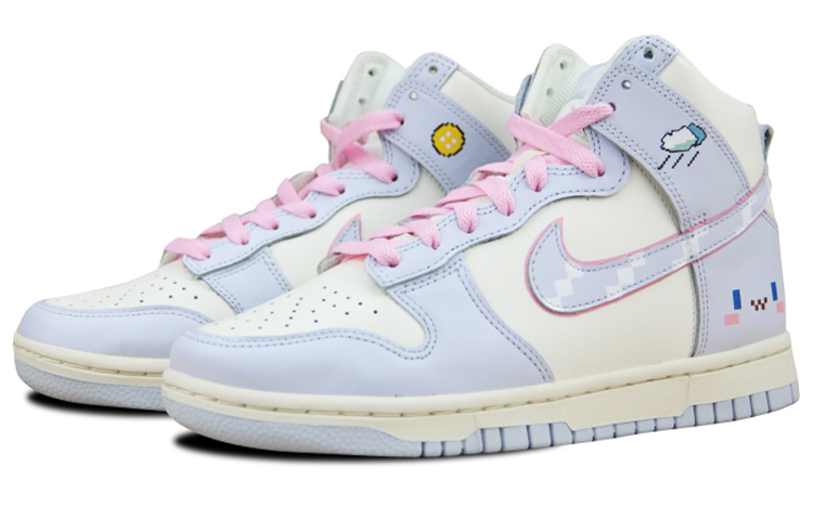 Lookbook 【定製球鞋】Nike Dunk High 動漫主題定製 像素遊戲 三麗鷗 玉桂狗 防滑耐磨 高幫 板鞋 女款 粉紫