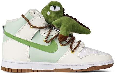 【訂製球鞋】Nike Dunk High 推薦 噴繪 情人節禮物 小恐龍 卡通 高幫 板鞋 女款 白綠 Order 【訂製球鞋】Nike Dunk High 推薦 噴繪 情人節禮物 小恐龍 卡通 高幫 板鞋 女款 白綠