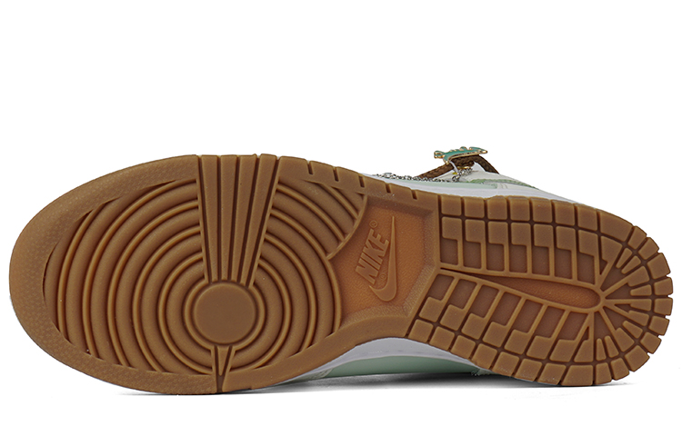 Purchase 【訂製球鞋】Nike Dunk High 推薦 噴繪 情人節禮物 小恐龍 卡通 高幫 板鞋 女款 白綠