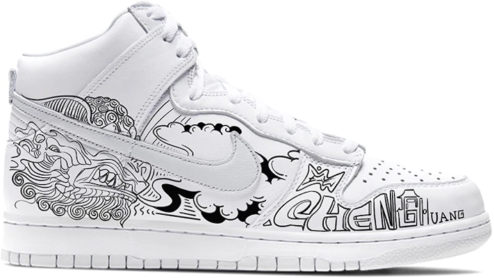 【定制球鞋】 Nike Dunk High 城隍廟 手繪 中國風定制 高幫 板鞋 女款 黑白 Order 【定制球鞋】 Nike Dunk High 城隍廟 手繪 中國風定制 高幫 板鞋 女款 黑白