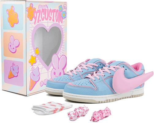 【訂製球鞋】 Nike Dunk High LX NN 翼天使 換皮 街頭潮流 禮盒 低筒 板鞋 女款 粉藍 Buy 【訂製球鞋】 Nike Dunk High LX NN 翼天使 換皮 街頭潮流 禮盒 低筒 板鞋 女款 粉藍