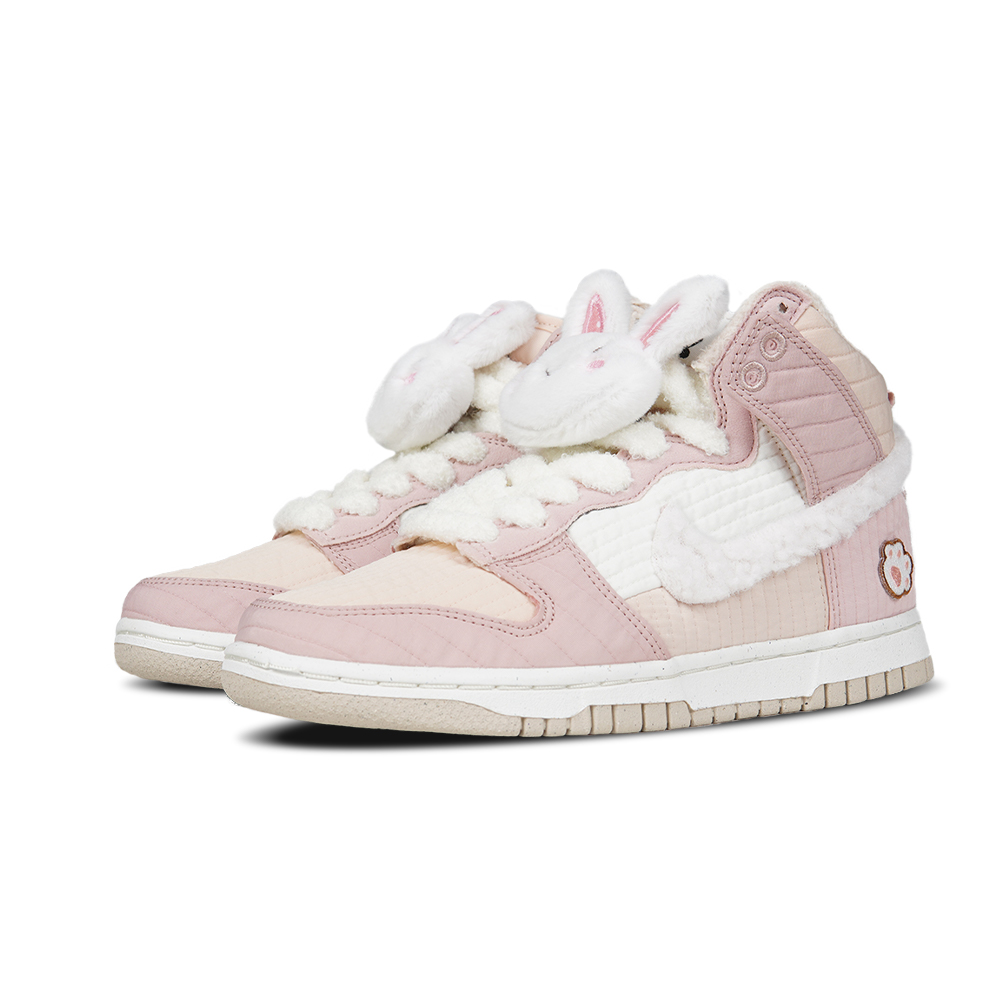 Lookbook (W) [Zapatos Personalizados] Nike Dunk High LX 'Conejito Rosado de Felpa' DN9909-200(TeamP-高帮兔爪）