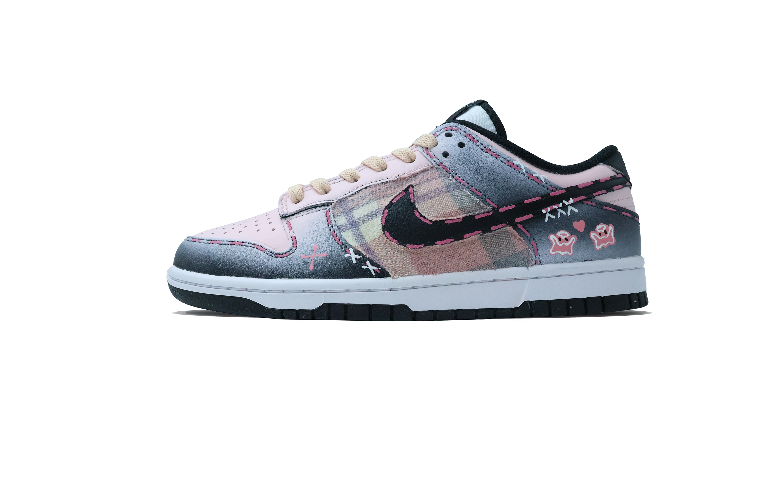 Order (W) [Sepatu Kustom] Nike Dunk Low 520 'Brownie Tiffany Pink Panda' DD1503-101(Team302-黑粉布朗尼）