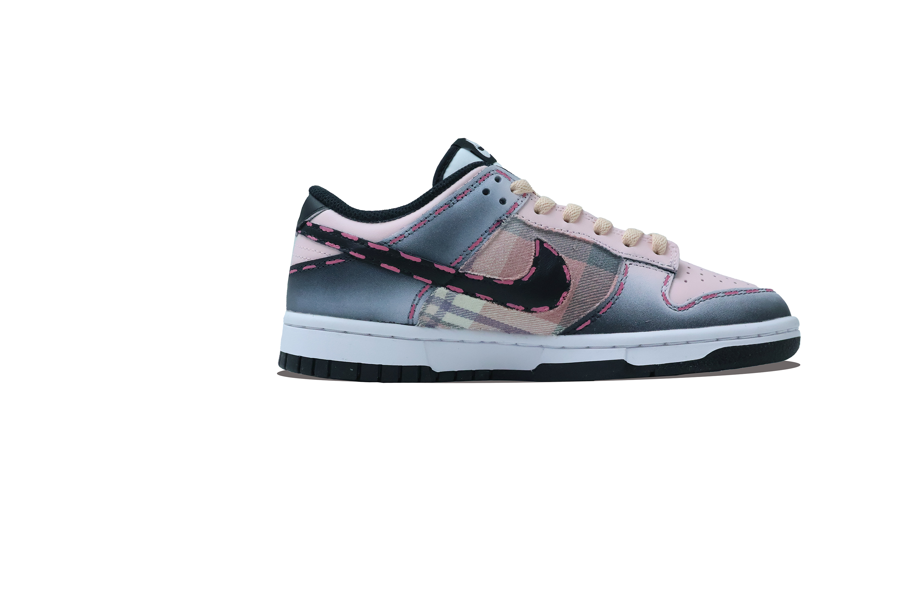 Lookbook (W) [Sepatu Kustom] Nike Dunk Low 520 'Brownie Tiffany Pink Panda' DD1503-101(Team302-黑粉布朗尼）