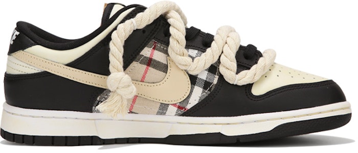 【定制球鞋】Nike Dunk Low 火心 蘇格蘭做舊熊貓 氧化 高街 解構綁帶 復古 低幫 休閒板鞋 女款 米黃黑 Order 【定制球鞋】Nike Dunk Low 火心 蘇格蘭做舊熊貓 氧化 高街 解構綁帶 復古 低幫 休閒板鞋 女款 米黃黑