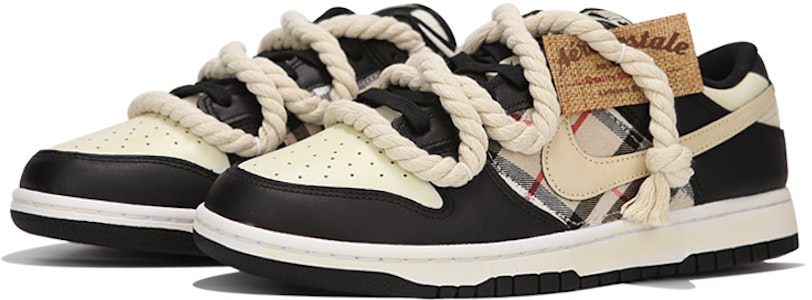 【定制球鞋】Nike Dunk Low 火心 蘇格蘭做舊熊貓 氧化 高街 解構綁帶 復古 低幫 休閒板鞋 女款 米黃黑 Lookbook 【定制球鞋】Nike Dunk Low 火心 蘇格蘭做舊熊貓 氧化 高街 解構綁帶 復古 低幫 休閒板鞋 女款 米黃黑