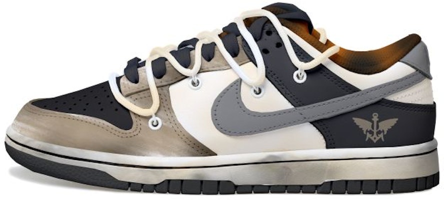 【定製球鞋】 Nike Dunk Low 做舊Vibe風 復古 天使 解構風 低帮 板鞋 女款 灰色 Buy 【定製球鞋】 Nike Dunk Low 做舊Vibe風 復古 天使 解構風 低帮 板鞋 女款 灰色