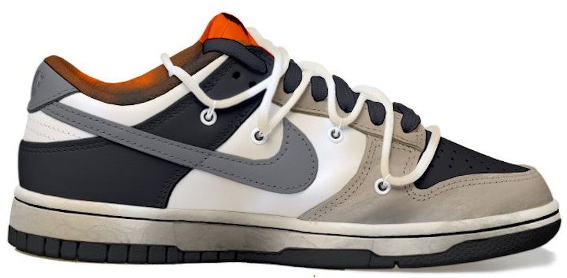 【定製球鞋】 Nike Dunk Low 做舊Vibe風 復古 天使 解構風 低帮 板鞋 女款 灰色 Order 【定製球鞋】 Nike Dunk Low 做舊Vibe風 復古 天使 解構風 低帮 板鞋 女款 灰色