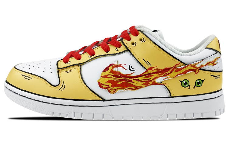 Buy (W) [定制鞋款] 耐克Dunk Low '数码兽红黄亚古兽' DD7099-100(Team叁-女款亚古兽红黄)