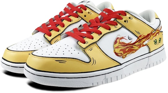 【定制球鞋】 Nike Dunk Low 是在玩鞋 數碼寶貝 亞古獸 卡通 童趣 低幫 板鞋 女款 紅黃 Lookbook 【定制球鞋】 Nike Dunk Low 是在玩鞋 數碼寶貝 亞古獸 卡通 童趣 低幫 板鞋 女款 紅黃