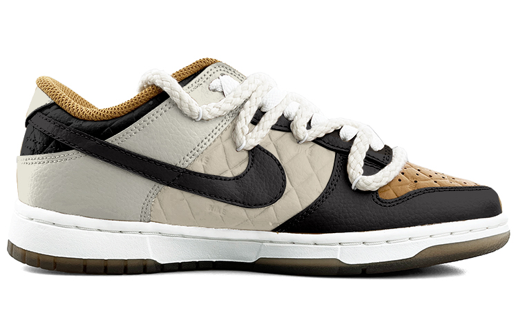 Order 【訂製球鞋】Nike Dunk Low 杏仁黑松露 拼色 復古 小眾 解構鞋帶 經典休閒 防滑耐磨 低筒 滑板鞋 女款 灰黑
