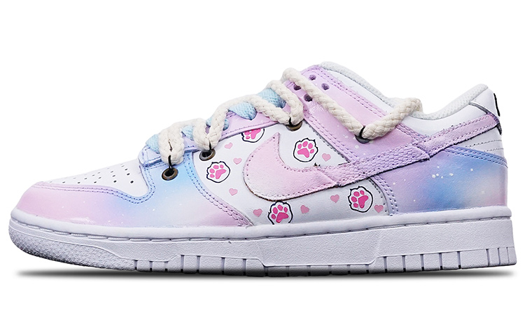 Buy (W) 나이키 덩크 로우 '애니멀 블루핑크 그라데이션' (커스텀) DD7099-100(TeamT-女款爱心猫爪S-BOX)