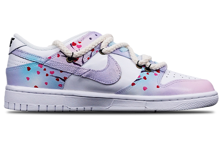 Order 【定制球鞋】Nike Dunk Low "動物紋"風格 解構 手繪噴繪 愛心樹 520情人節主題 限量100雙附特殊鞋盒 復古 休閒 低筒 板鞋 女款 藍粉漸變