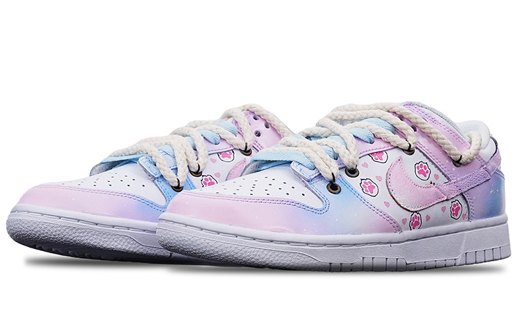 Lookbook (W) 나이키 덩크 로우 '애니멀 블루핑크 그라데이션' (커스텀) DD7099-100(TeamT-女款爱心猫爪S-BOX)