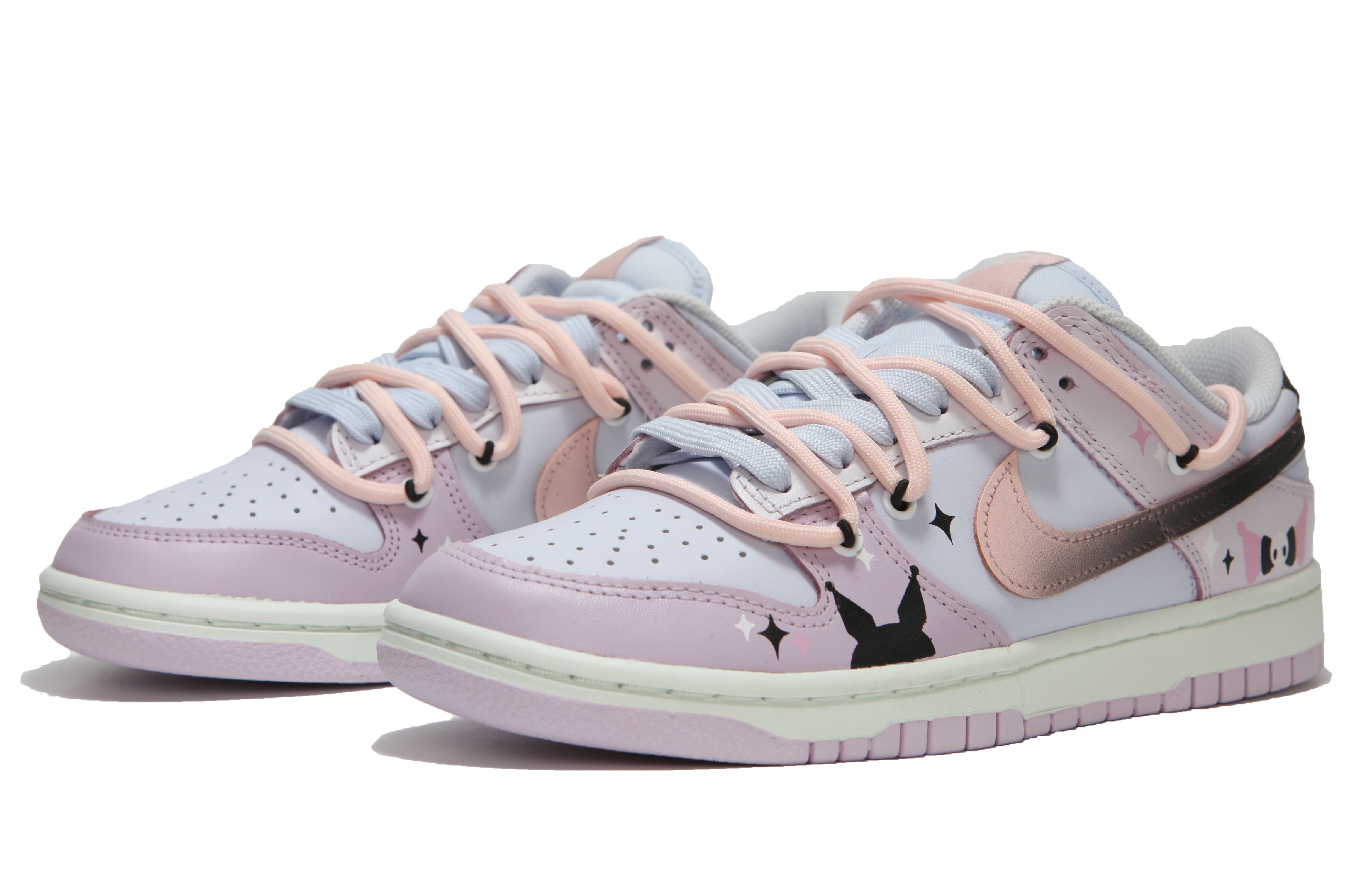 Lookbook 【客製化球鞋】Nike Dunk Low "Atmosphere Pink" 卡通 可愛 粉黑漸變 低筒 滑板鞋 女款 粉紫