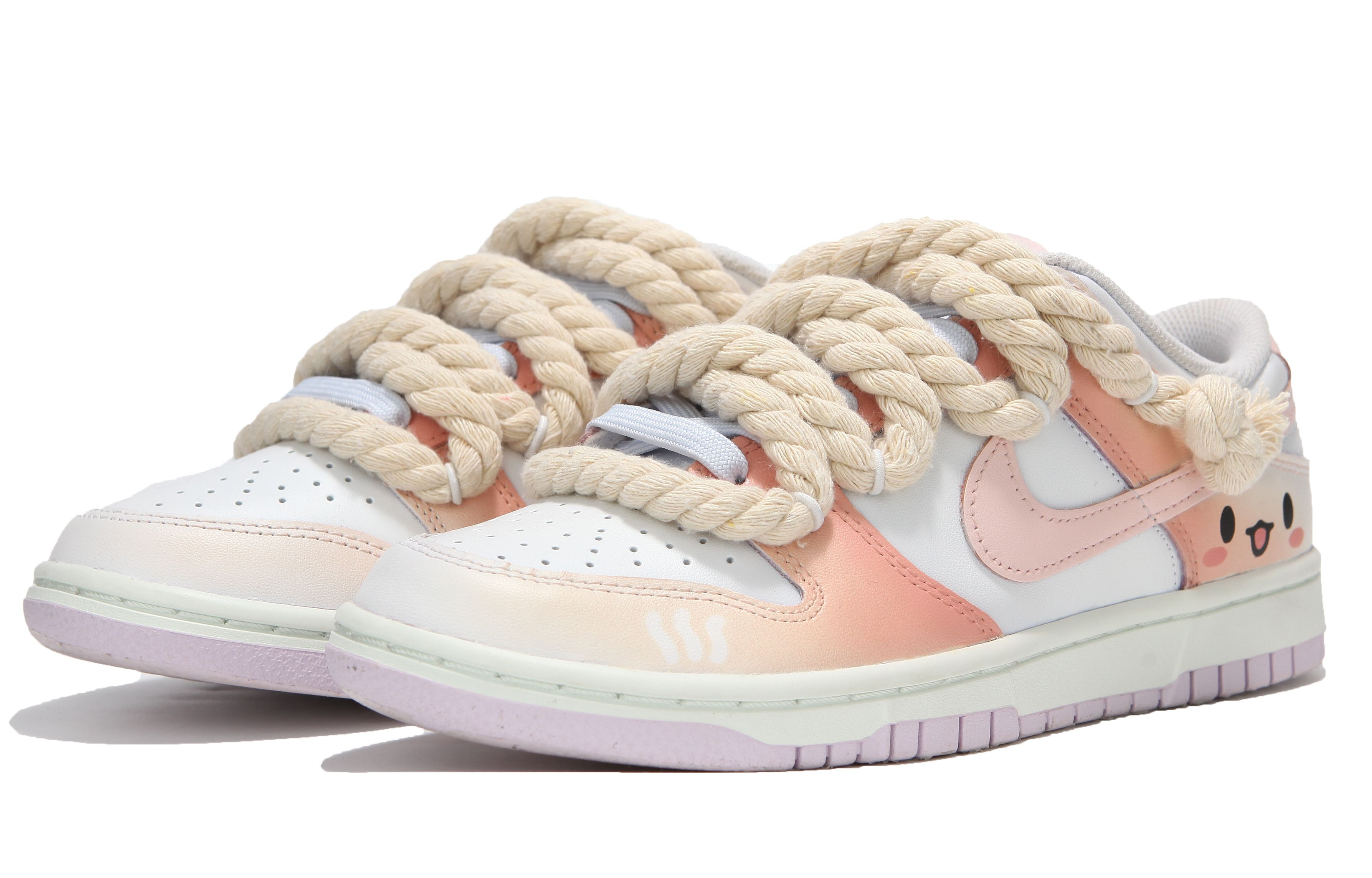 Lookbook (W) [Kasut Custom] Nike Dunk Low 'Atmosphere Pink' DD1503-001(Team1-女款玩偶麻绳）
