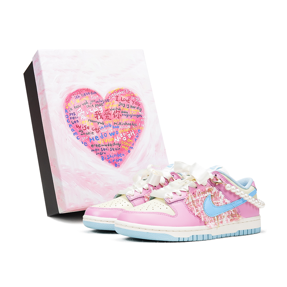 [Custom Shoes] (W) Nike Dunk Low 'Baby Blue - Light Pink'