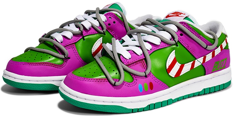 【定制球鞋】Nike Dunk Low 莓刻 BUZZ 童趣 低幫 板鞋 女款 紫綠 Lookbook 【定制球鞋】Nike Dunk Low 莓刻 BUZZ 童趣 低幫 板鞋 女款 紫綠