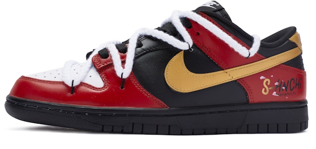 【定製球鞋】 Nike Dunk Low BIGNIU 熱血青春 解構 手繪噴繪 特殊鞋盒 低幫 板鞋 女款 紅黑白金 Buy 【定製球鞋】 Nike Dunk Low BIGNIU 熱血青春 解構 手繪噴繪 特殊鞋盒 低幫 板鞋 女款 紅黑白金