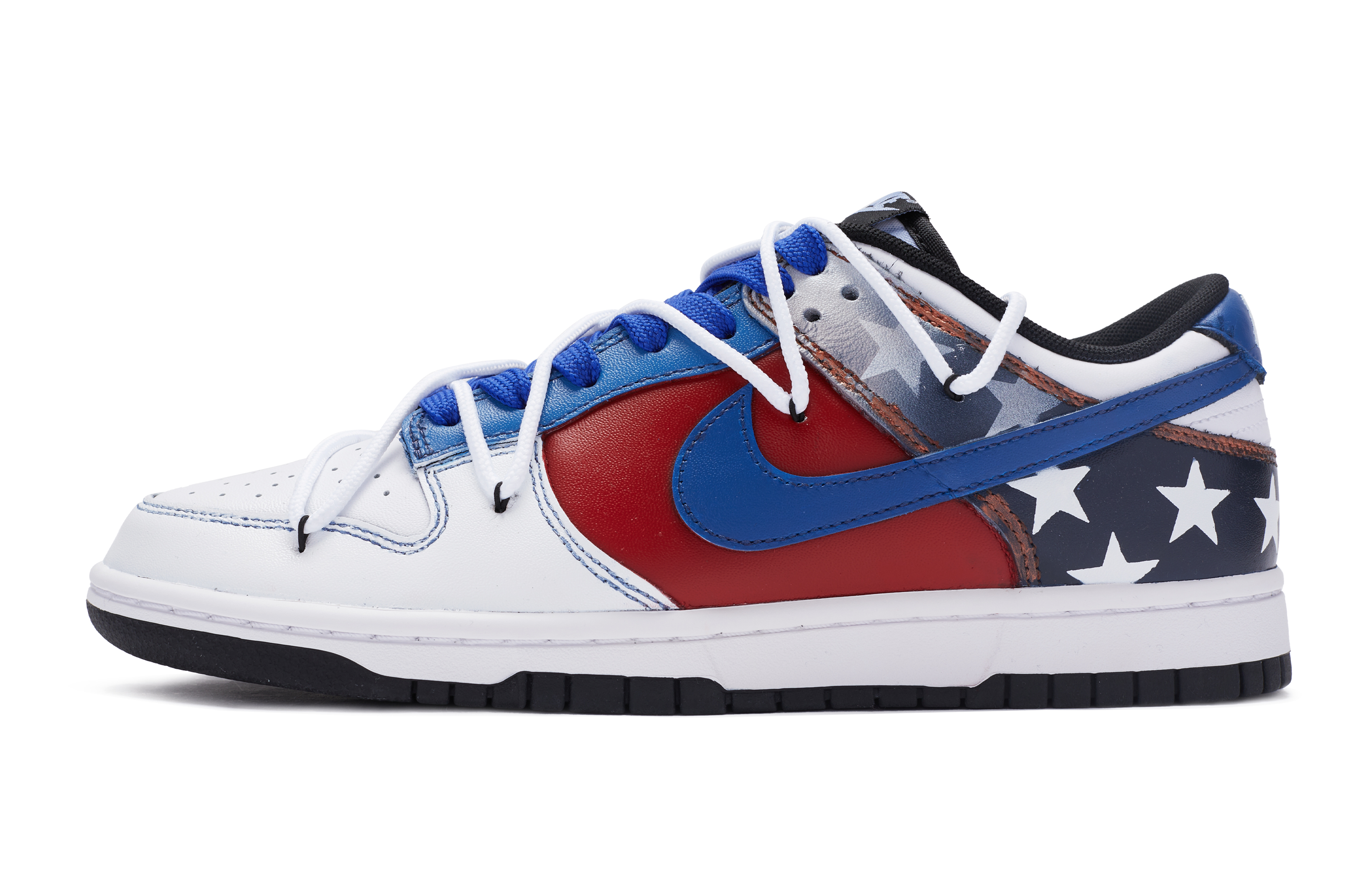 Buy (W) Nike Dunk Low カスタム "星条旗" (白青赤黒) DD1503-101(TeamR-女款团结之星)