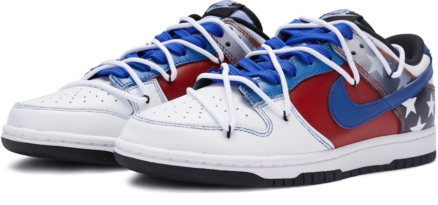 (W) Nike Dunk Low カスタム "星条旗" (白青赤黒) DD1503-101(TeamR-女款团结之星) Lookbook (W) Nike Dunk Low カスタム "星条旗" (白青赤黒) DD1503-101(TeamR-女款团结之星)