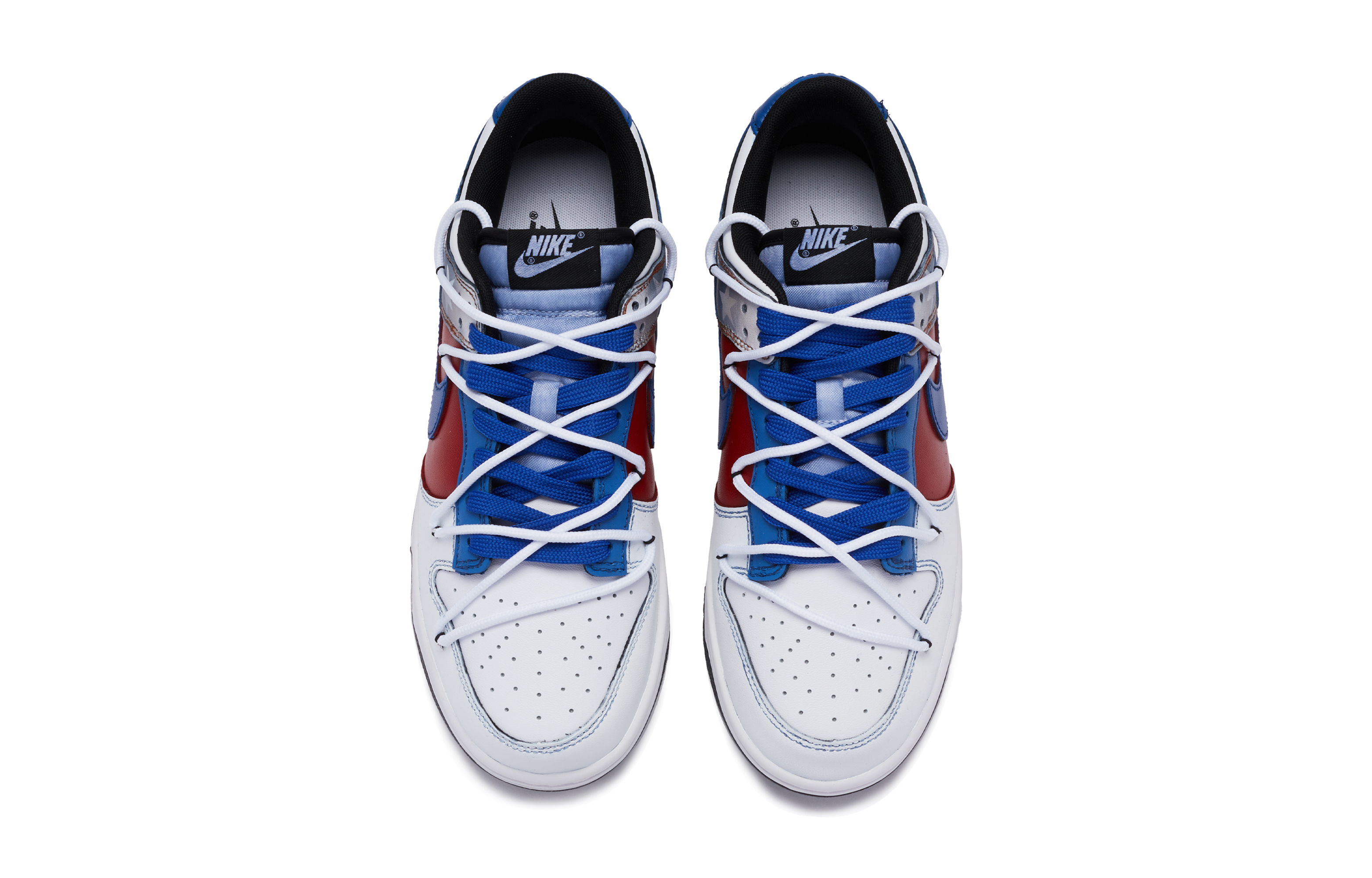 Shop (W) Nike Dunk Low カスタム "星条旗" (白青赤黒) DD1503-101(TeamR-女款团结之星)