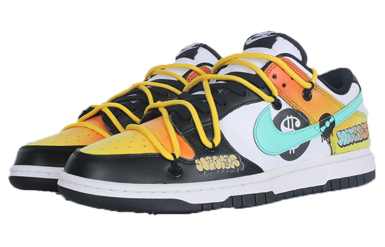 Shop (W) [Sepatu Kustom] Nike Dunk Low 'Panda Keberuntungan Hitam' CW1590-100(Team10-财富黑胶)